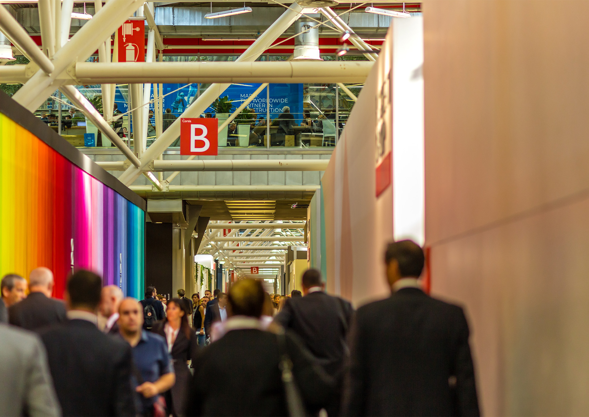 Corridoio, persone, cersaie, evento, fiera